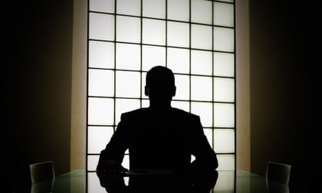 boardroom silhouette of a businessman