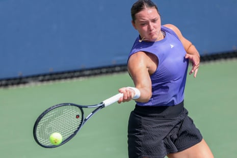 Jule Niemeier of Germany powers a forehand.