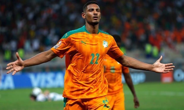 Sébastien Haller in action for Ivory Coast in the Africa Cup of Nations earlier this year