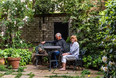 David Gentleman with his wife, Sue, in their garden.