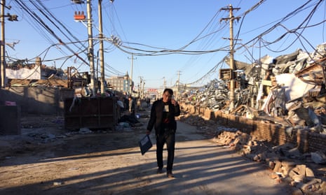 Xinjian village, a once-teeming neighbourhood of garment factories and migrant dwellings in Beijing that has been partially demolished as part of the housing crackdown
