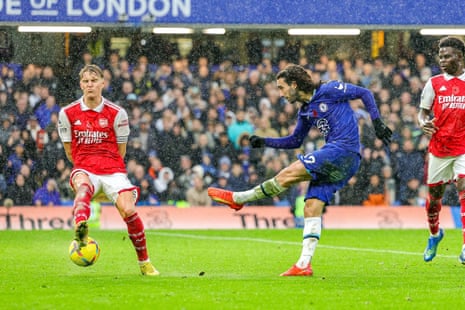 Marc Cucurella has a shot blocked on the edge of the box.