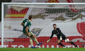 Sheffield United’s Sander Berge scores their first goal from the penalty spot.