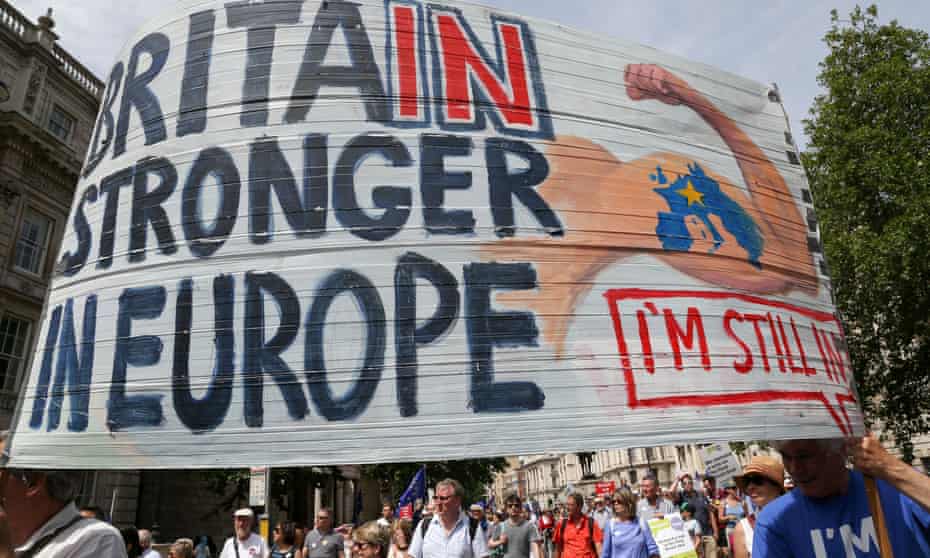 Protests at the march for a people’s vote on the final Brexit deal