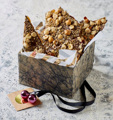 Snap decision: Helen Goh’s hazelnut and seed brittle.