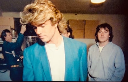 Michael and Lewis in a Chinese satellite TV facility in April 1985.