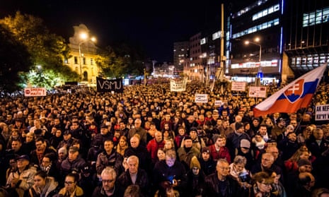 Protests in Bratislava's central square on 16 November