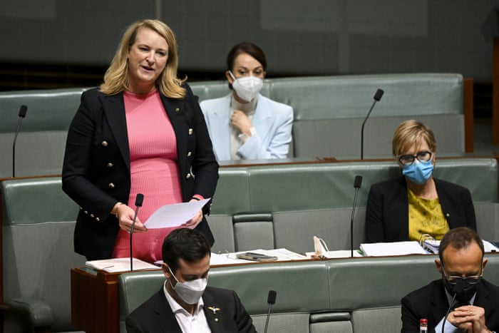 The independent member for North Sydney, Kylea Tink, speaks during debate on the climate change bill in the House of Representatives on Thursday.