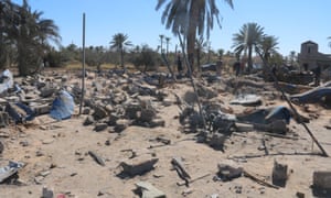 The scene in Sabratha after the airstrikes.