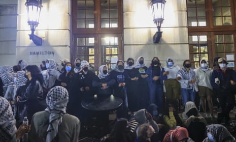 Pro-Palestine protesters barricade Columbia University building
