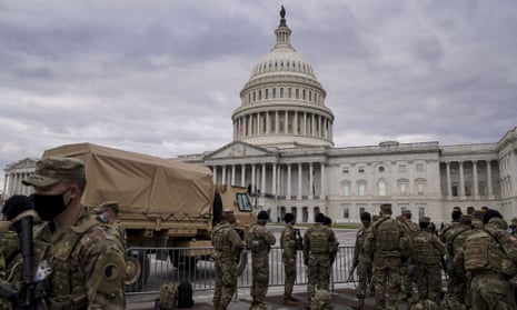 The National Guard outside the US Capitol