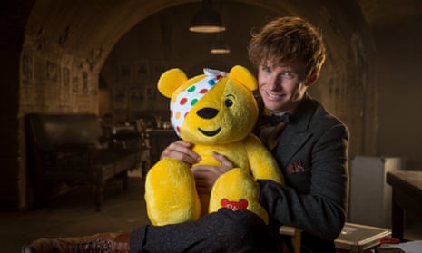 Eddie Redmayne with Children in Need mascot, Pudsey Bear. This year, the charity could face a downturn in donations due to coronavirus. 