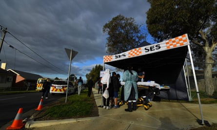 Coronavirus pop-up testing facility in Broadmeadows, Melbourne.