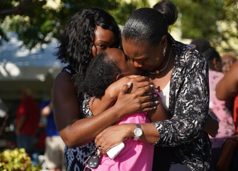 Relatives and friends greet loved ones from neighboring islands as they arrive in Nassau, Bahamas as evacuees. 