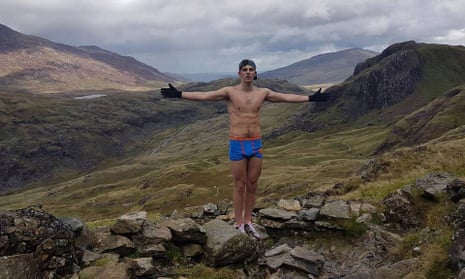 Nathan French who climbed Mount Snowdon in his underwear for charity but he caught pneumonia instead. 