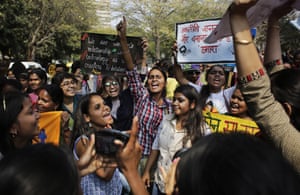 New Delhi, India Women’s rights activists shout slogans as they march demanding that the Women’s Reservation Bill, which reserves Indian legislative seats for women, be passed by the Parliament