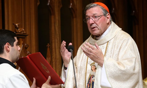 Cardinal George Pell celebrates mass in Sydney in 2014 before leaving for his new position at the Vatican.