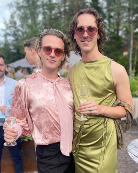 Jens and Lachie at a friend’s wedding in Sweden in 2023.
