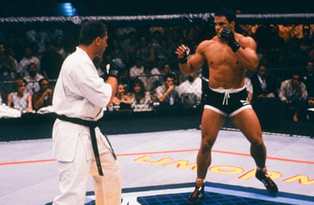 Mark Kerr, right, battles Moti Horenstein during UFC 14 at Boutwell Auditorium in Birmingham, Alabama, on 27 July 1997.