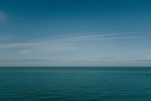 The serene view north from Anglesey, out over the Irish Sea towards the Isle of Man.