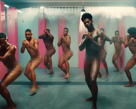 ‘It was crazy and it was freezing’ … Lil Nas X’s tastefully pixelated Industry Baby video.