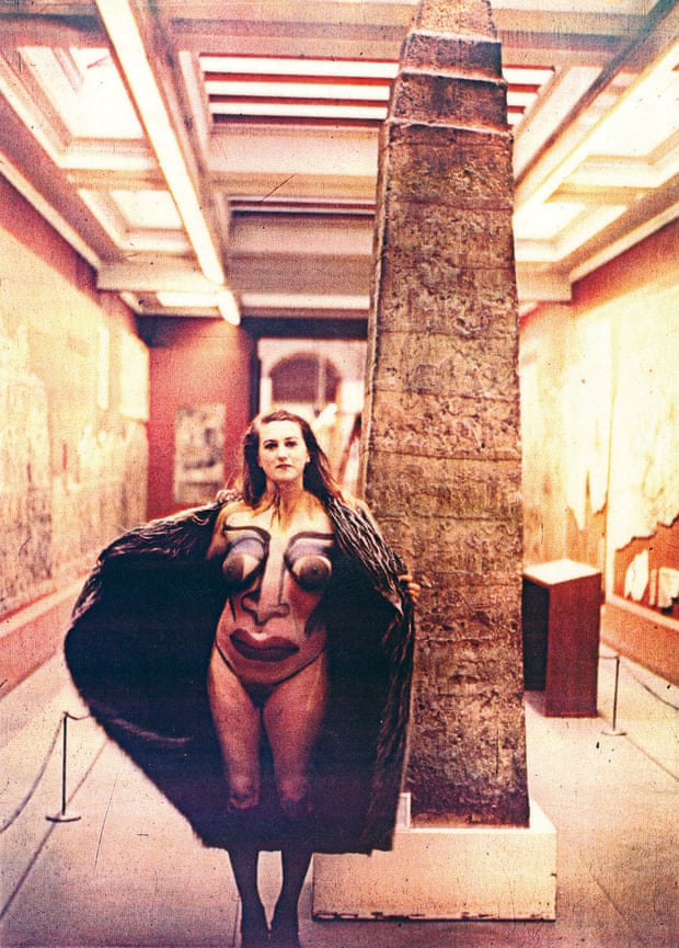 Flashing in the British Museum, London, 1982 – Christine Binnie body-painted and photographed by Wilma Johnson.