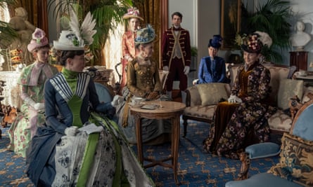 Spill the tea … Carrie Coon, front, as Bertha in The Gilded Age.