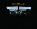 Two pilots sat in the flight deck