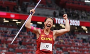 Liu Shiying celebrates after winning gold.