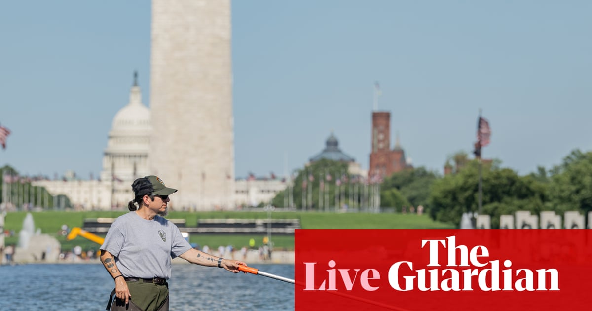 Five people reportedly arrested after Trump claims Washington reflecting pool was ‘vandalized’ – US politics live