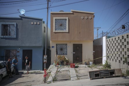 Police tape surrounds the Tijuana home of murdered journalist Lourdes Maldonado who was gunned down there in January