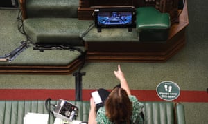 A screen in the chamber.