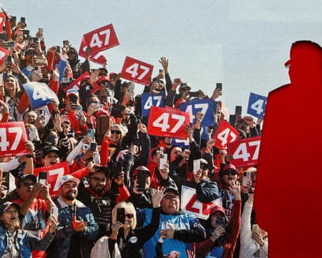 Composite of Donald Trump and crowd