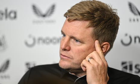 Eddie Howe, pictured during his press conference on Friday