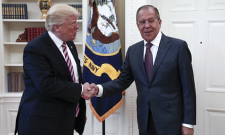 Trump and Sergei Lavrov met for talks the day after FBI director James Comey was fired.