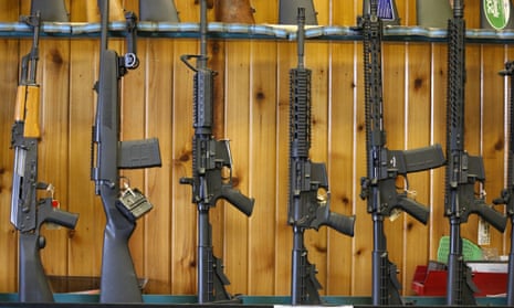 AR-15 Assault Rifles Sold At Utah Gun Shop<br>OREM, UT - FEBRUARY 15: Semi-automatic AR-15’s are for sale at Good Guys Guns &amp; Range on February 15, 2018 in Orem, Utah. An AR-15 was used in the Marjory Stoneman Douglas High School shooting in Parkland, Florida. (Photo by George Frey/Getty Images)