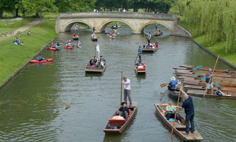 Punting on the River Cam in Cambridge.