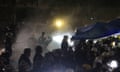 Flash bangs could be heard as police moved in on an encampment of pro-Palestinian demonstrators on the UCLA campus