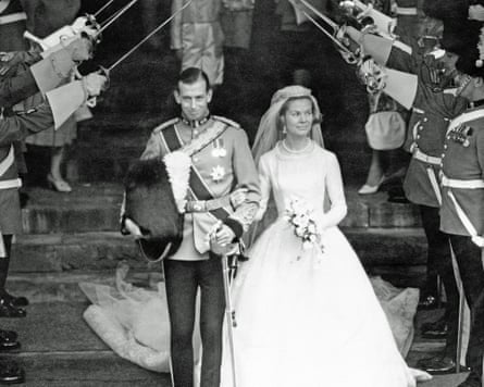 The Duke and Duchess of Kent after their marriage service at York Minster
