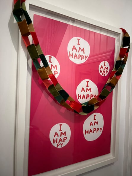 Paper chain garland draped over a picture
