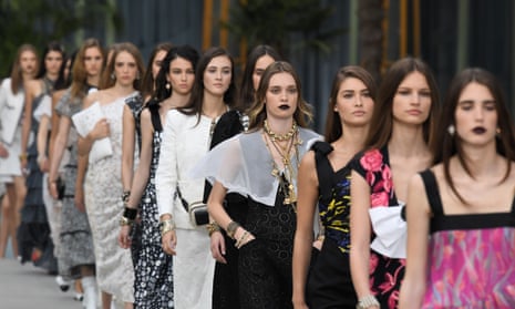 Models on the catwalk for the Chanel Cruise 2020 show in Paris.