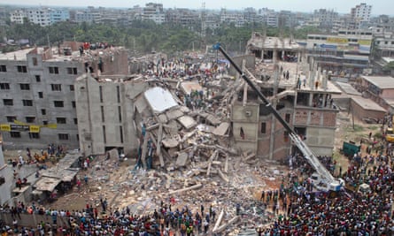 Scene after the eight-storey Rana Plaza collapsed in Bangladesh