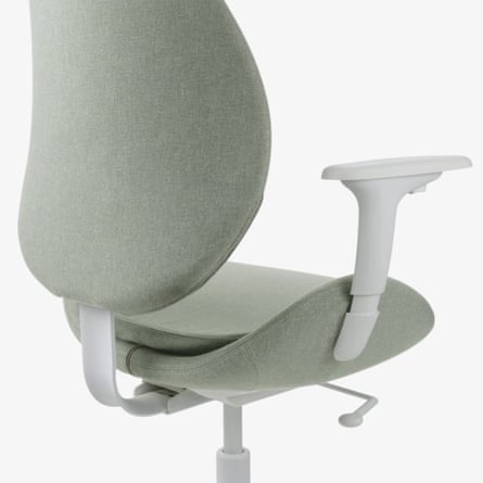 Ikea HATTEFJÄLL Office chair with armrests, light green/white