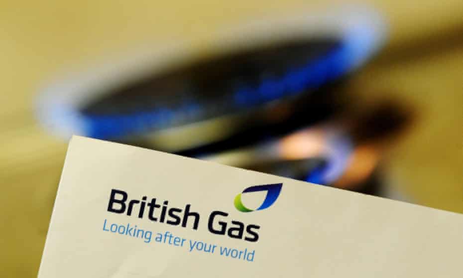 British Gas bill in front of a gas hob