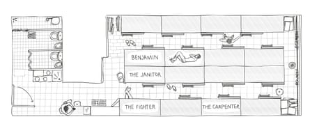 A floorplan of the ‘coffin’ home.