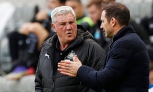 Newcastle United manager Steve Bruce and Chelsea manager Frank Lampard have a chat before kick-off.
