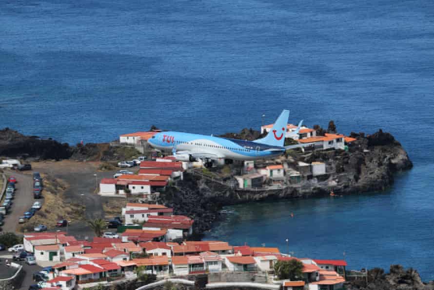 ‘When I booked the flights, I mistook La Palma for Palma’ … a plane at La Palma airport.