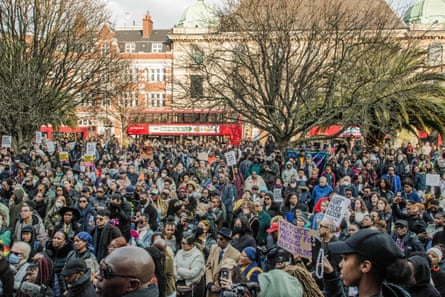 A protest outside Hackney town hall in solidarity with Child Q