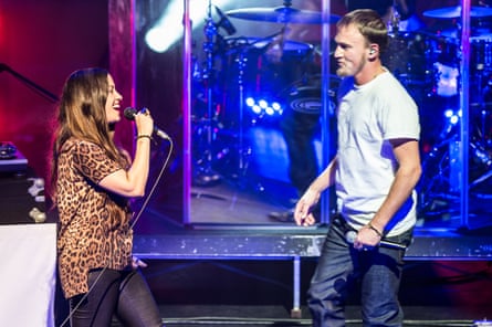 On stage in Paris with her husband Souleye, 2012.
