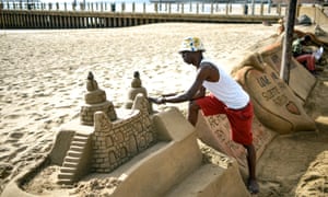 Sand installations at North Beach